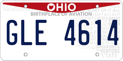 OH license plate GLE4614
