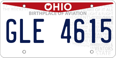 OH license plate GLE4615