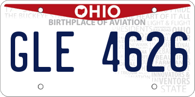 OH license plate GLE4626