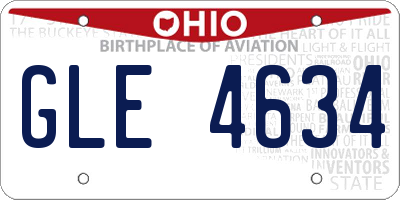 OH license plate GLE4634