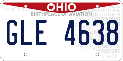 OH license plate GLE4638