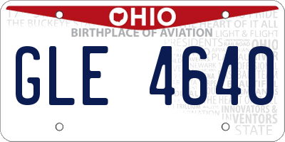 OH license plate GLE4640