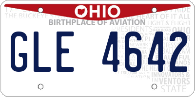 OH license plate GLE4642