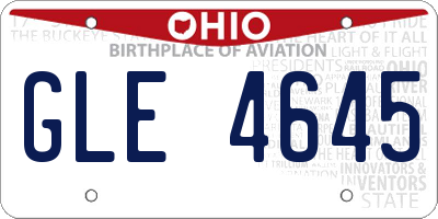 OH license plate GLE4645