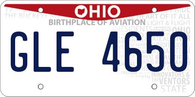 OH license plate GLE4650