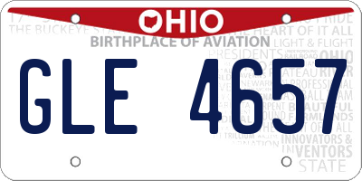 OH license plate GLE4657
