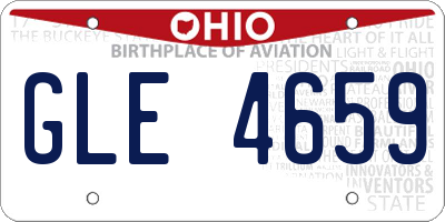 OH license plate GLE4659