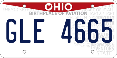 OH license plate GLE4665