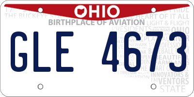 OH license plate GLE4673