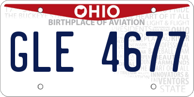 OH license plate GLE4677