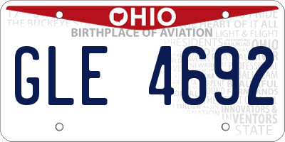 OH license plate GLE4692