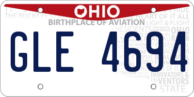 OH license plate GLE4694