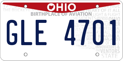 OH license plate GLE4701
