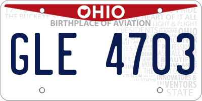 OH license plate GLE4703
