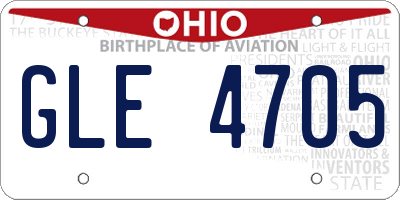 OH license plate GLE4705