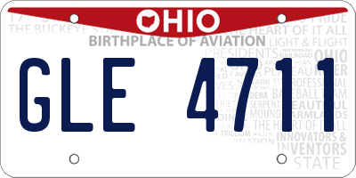 OH license plate GLE4711