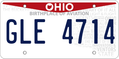 OH license plate GLE4714