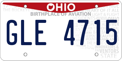 OH license plate GLE4715