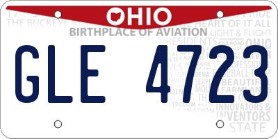 OH license plate GLE4723