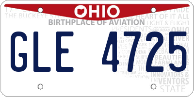 OH license plate GLE4725