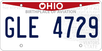 OH license plate GLE4729
