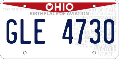 OH license plate GLE4730