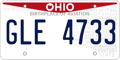 OH license plate GLE4733