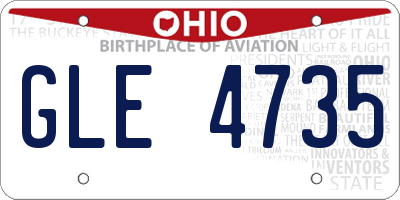 OH license plate GLE4735
