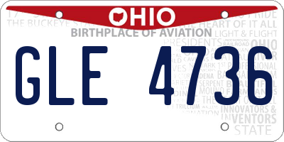 OH license plate GLE4736