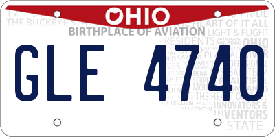 OH license plate GLE4740
