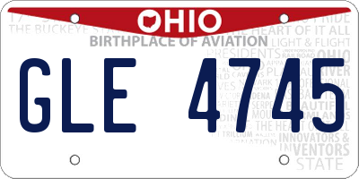 OH license plate GLE4745