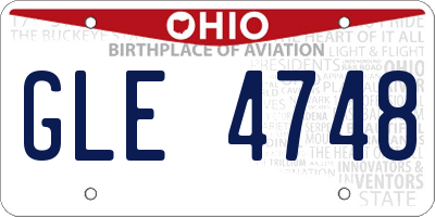 OH license plate GLE4748