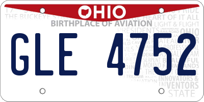 OH license plate GLE4752