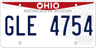 OH license plate GLE4754