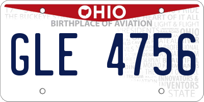 OH license plate GLE4756