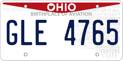 OH license plate GLE4765
