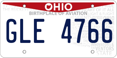 OH license plate GLE4766