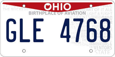 OH license plate GLE4768