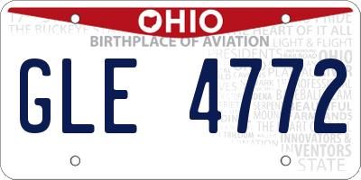 OH license plate GLE4772