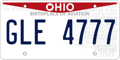 OH license plate GLE4777