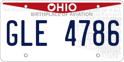 OH license plate GLE4786
