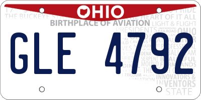 OH license plate GLE4792