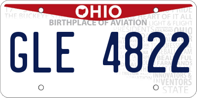 OH license plate GLE4822