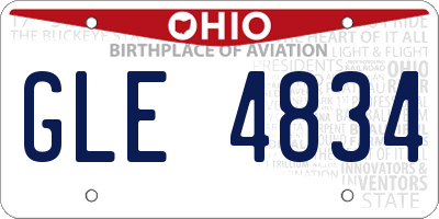 OH license plate GLE4834