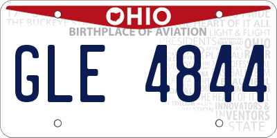 OH license plate GLE4844