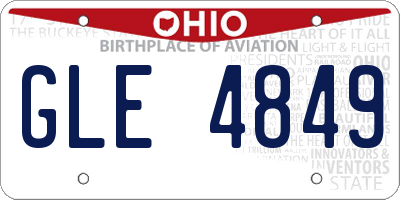 OH license plate GLE4849