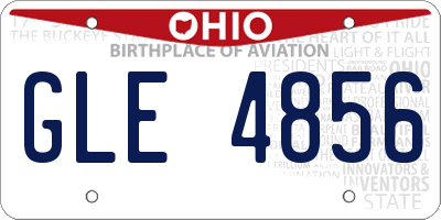 OH license plate GLE4856