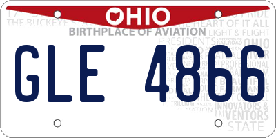OH license plate GLE4866