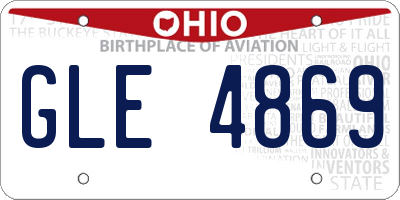 OH license plate GLE4869