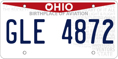 OH license plate GLE4872